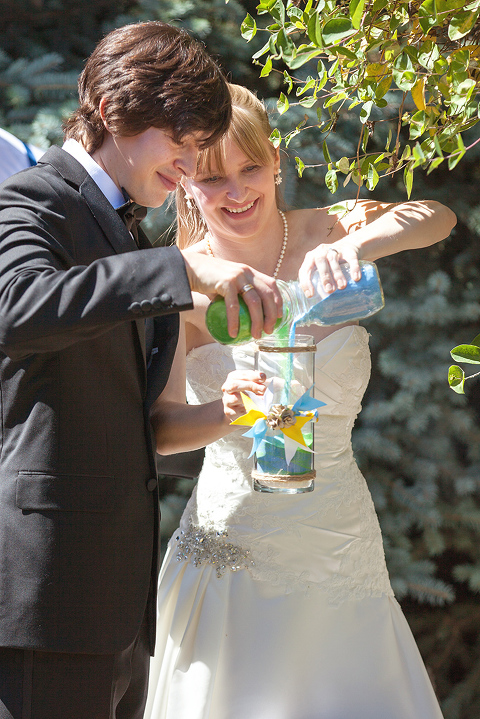 Calgary Backyard Wedding Sand Ceremony